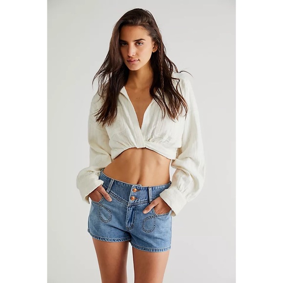 Free People- Jean Shorts - Picture 1 of 5